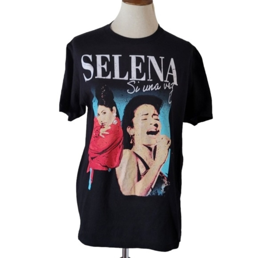 Official‎ Selena Si Una Vez Graphic T-Shirt Black Cotton Small